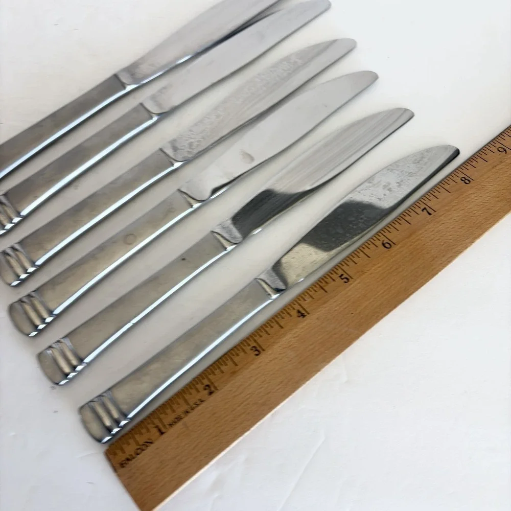 Set of 6 Cambridge Codie Sand Frost Stainless Butter Dinner Knifes Flatware  8